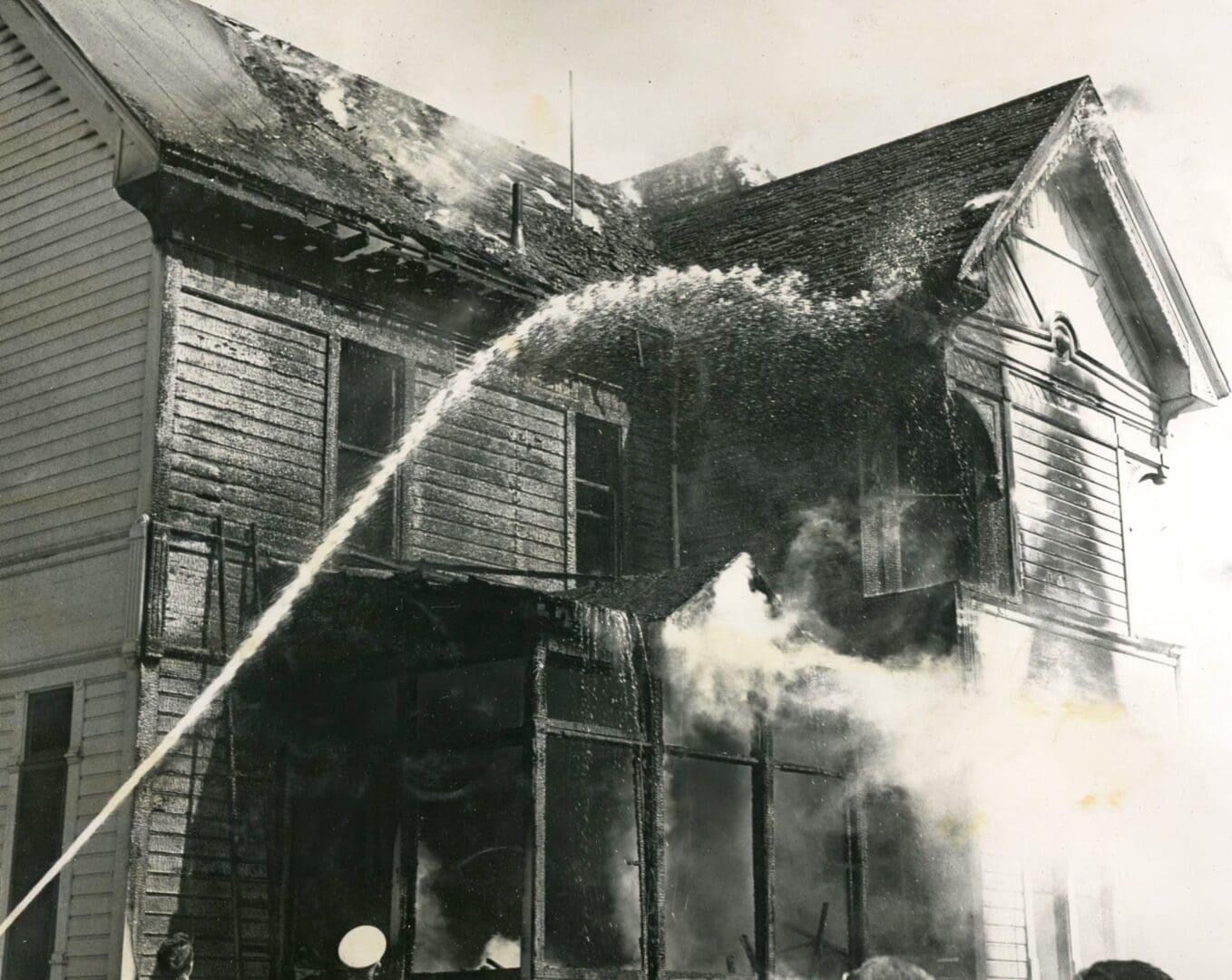 A fire that is burning in the house.