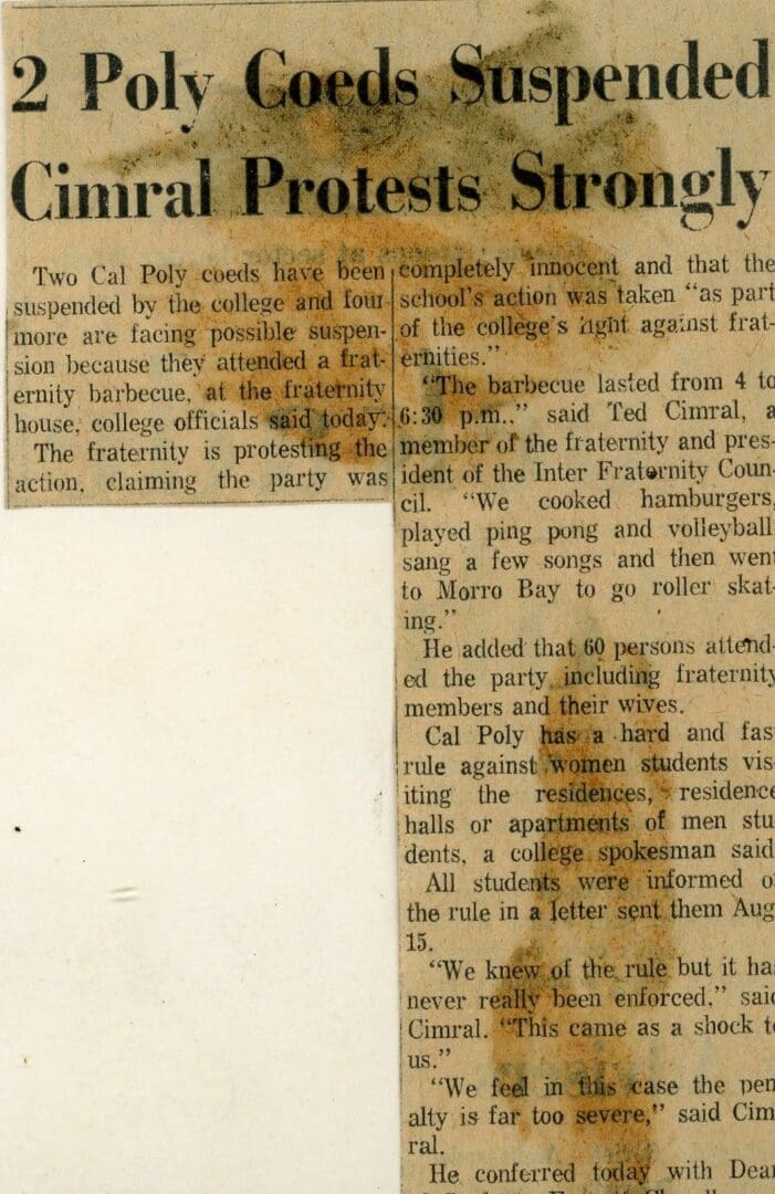 A newspaper article with the front page written in brown ink.
